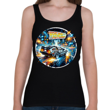 PRINTFASHION DeLorean - Vissza a jövőbe - Női atléta - Fekete női trikó