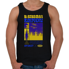 PRINTFASHION Demon - Férfi atléta - Fekete atléta, trikó