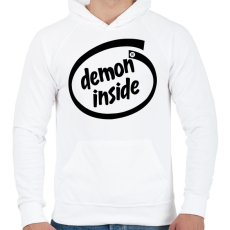 PRINTFASHION Demon Inside - Férfi kapucnis pulóver - Fehér