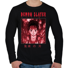 PRINTFASHION DEMON SLAYER - Férfi hosszú ujjú póló - Fekete