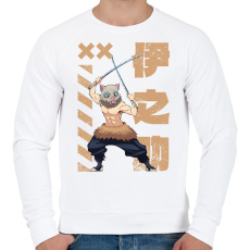 PRINTFASHION demon slayer Inosuke  - Férfi pulóver - Fehér