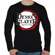 PRINTFASHION Demon Slayer Kimetsu No Yaiba - Férfi hosszú ujjú póló - Fekete férfi póló