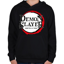 PRINTFASHION Demon Slayer Kimetsu No Yaiba - Gyerek kapucnis pulóver - Fekete gyerek pulóver, kardigán