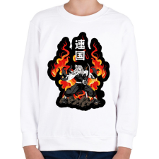 PRINTFASHION Demon Slayer Kyōjurō Rengoku - Gyerek pulóver - Fehér gyerek pulóver, kardigán