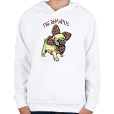 PRINTFASHION Demopug - Gyerek kapucnis pulóver - Fehér gyerek pulóver, kardigán