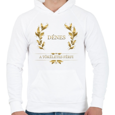 PRINTFASHION Dénes - Férfi kapucnis pulóver - Fehér