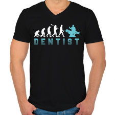 PRINTFASHION Dentist evolution - Férfi V-nyakú póló - Fekete férfi póló