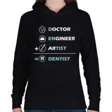 PRINTFASHION Dentist (white) - Női kapucnis pulóver - Fekete női pulóver, kardigán
