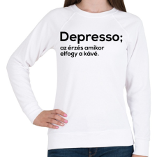 PRINTFASHION Depresso - Női pulóver - Fehér női pulóver, kardigán