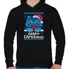 PRINTFASHION Derpy Christmas - Férfi kapucnis pulóver - Fekete