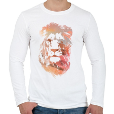 PRINTFASHION Desert lion - Férfi hosszú ujjú póló - Fehér férfi póló