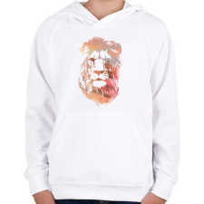 PRINTFASHION Desert lion - Gyerek kapucnis pulóver - Fehér gyerek pulóver, kardigán