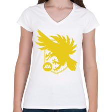 PRINTFASHION Destiny logo - Női V-nyakú póló - Fehér női póló