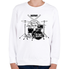 PRINTFASHION Destroy silence - Dobolós - Gyerek pulóver - Fehér gyerek pulóver, kardigán