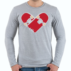 PRINTFASHION Deszka szerelem - Férfi hosszú ujjú póló - Sport szürke