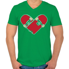 PRINTFASHION Deszka szerelem - Férfi V-nyakú póló - Zöld férfi póló
