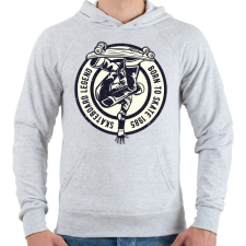 PRINTFASHION Deszkás legenda - Férfi kapucnis pulóver - Sport szürke férfi pulóver, kardigán