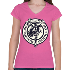 PRINTFASHION Deszkás legenda - Női V-nyakú póló - Rózsaszín