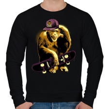 PRINTFASHION Deszkás majom - Férfi pulóver - Fekete férfi pulóver, kardigán