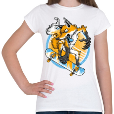 PRINTFASHION Deszkás róka - Női póló - Fehér