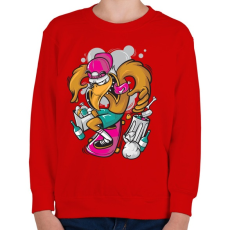 PRINTFASHION Deszkás sas - Gyerek pulóver - Piros
