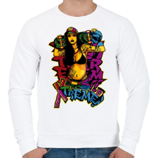 PRINTFASHION Deszkás - skater lány graffiti - Férfi pulóver - Fehér férfi pulóver, kardigán