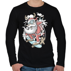 PRINTFASHION Deszkás Télapó - Férfi hosszú ujjú póló - Fekete