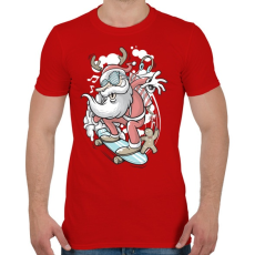 PRINTFASHION Deszkás Télapó - Férfi póló - Piros