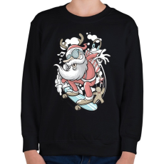 PRINTFASHION Deszkás Télapó - Gyerek pulóver - Fekete