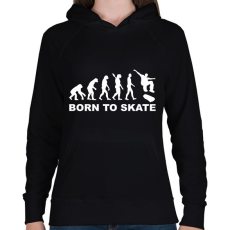 PRINTFASHION Deszkázni születtem  - Női kapucnis pulóver - Fekete