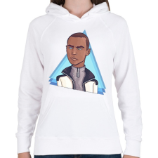 PRINTFASHION Detroit - Női kapucnis pulóver - Fehér női pulóver, kardigán