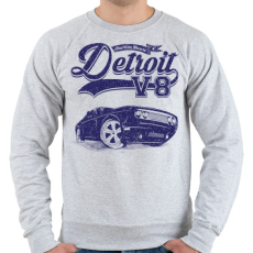 PRINTFASHION Detroit V8 - Férfi pulóver - Sport szürke