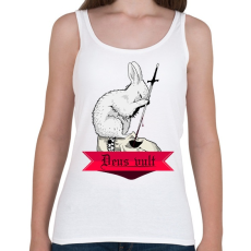 PRINTFASHION Deus vult -  A gyilkos nyúl - Női atléta - Fehér