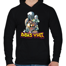 PRINTFASHION Deus Vult - Férfi kapucnis pulóver - Fekete