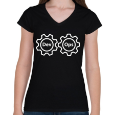 PRINTFASHION Developer - Női V-nyakú póló - Fekete női póló