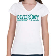 PRINTFASHION deverboy - Női V-nyakú póló - Fehér