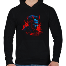 PRINTFASHION Devil design - Férfi kapucnis pulóver - Fekete férfi pulóver, kardigán