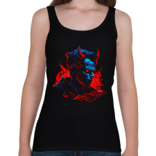 PRINTFASHION Devil design - Női atléta - Fekete női trikó