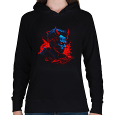 PRINTFASHION Devil design - Női kapucnis pulóver - Fekete
