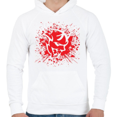 PRINTFASHION Devil face - Férfi kapucnis pulóver - Fehér