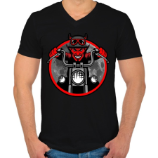 PRINTFASHION Devil - Férfi V-nyakú póló - Fekete férfi póló