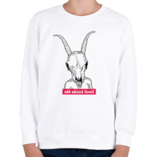 PRINTFASHION Devil inside me (tükörben olvasható felirat) - Gyerek pulóver - Fehér gyerek pulóver, kardigán