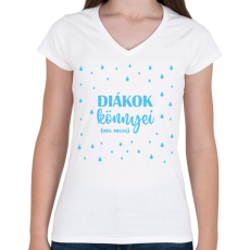 PRINTFASHION Diákok könnyei - Bögre - Női V-nyakú póló - Fehér