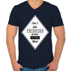 PRINTFASHION Diamond mind  - Férfi V-nyakú póló - Sötétkék