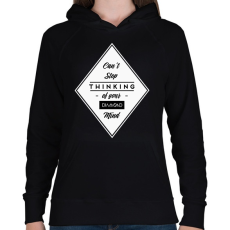 PRINTFASHION Diamond mind  - Női kapucnis pulóver - Fekete