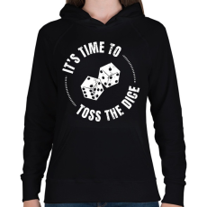 PRINTFASHION Dice baby - Női kapucnis pulóver - Fekete