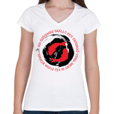 PRINTFASHION Didergő vers - Haiku - Női V-nyakú póló - Fehér női póló