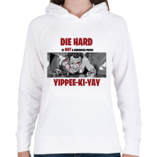 PRINTFASHION Die Hard - Női kapucnis pulóver - Fehér női pulóver, kardigán