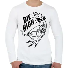PRINTFASHION Die High 420 - Férfi hosszú ujjú póló - Fehér férfi póló