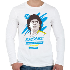 PRINTFASHION Diego Maradona 1 - Férfi hosszú ujjú póló - Fehér férfi póló